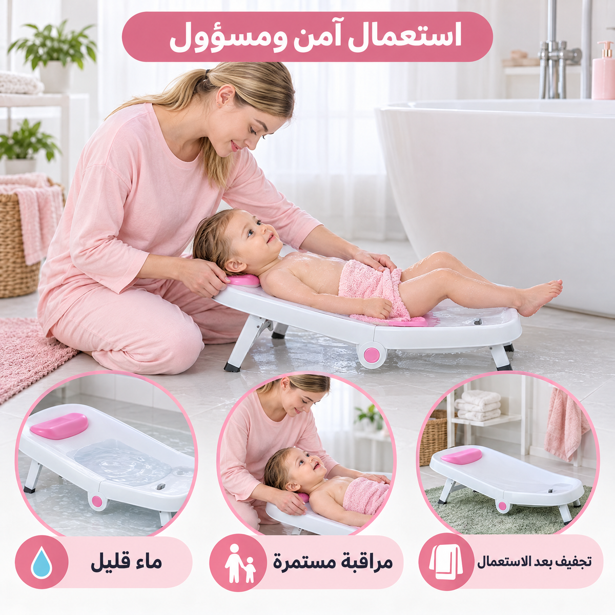 Chaise de lavage de cheveux pliable et confortable pour enfants