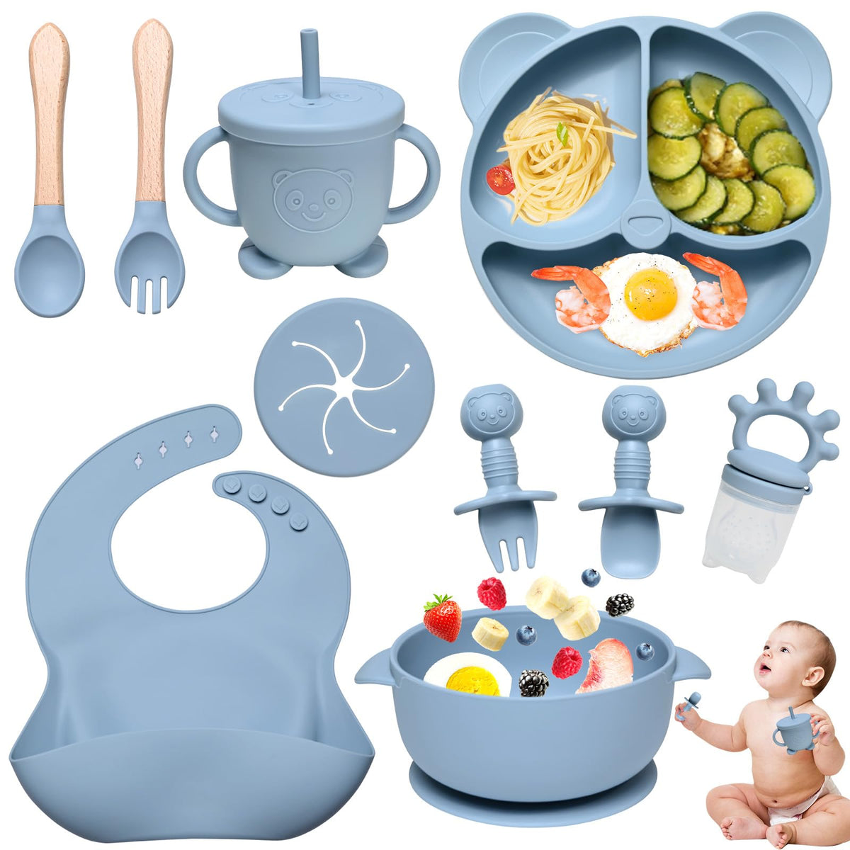 Ensemble d’Alimentation en Silicone pour Bébé