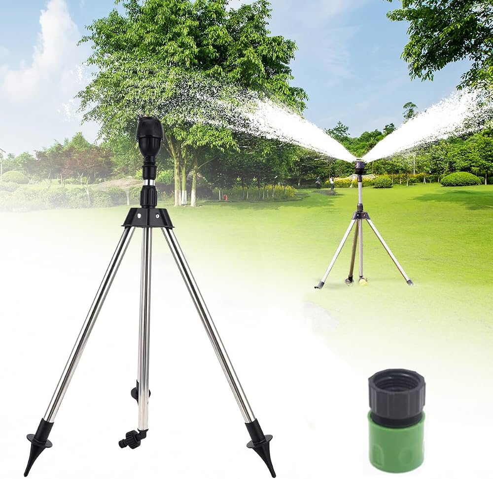 Arroseur de jardin automatique à 360° avec trépied