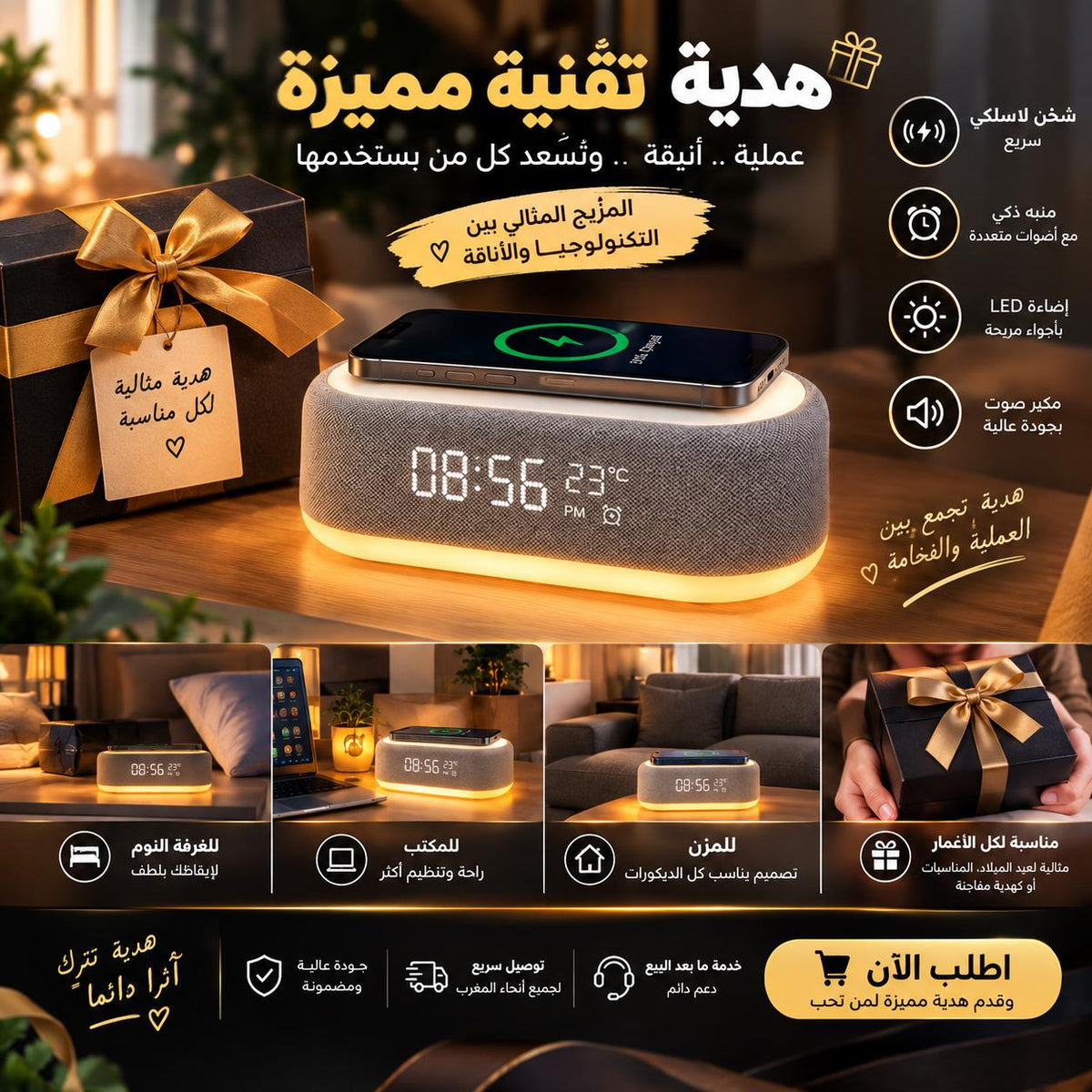 Chargeur sans fil 5-en-1 avec enceinte Bluetooth