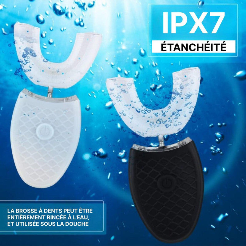 Brosse à dents électrique à ultrasons en forme de U (couverture à 360°)