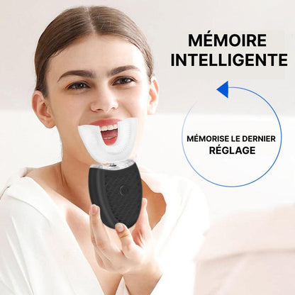 Brosse à dents électrique à ultrasons en forme de U (couverture à 360°)